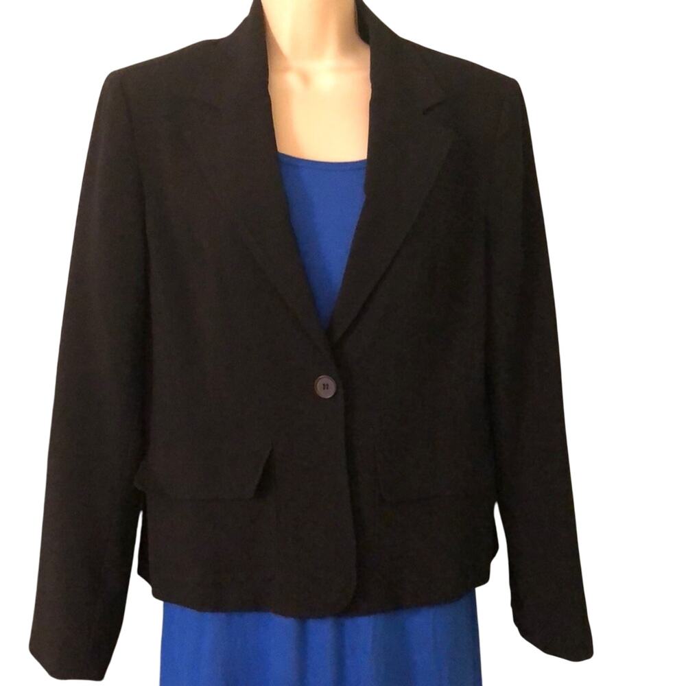 Bandolino Black Suit Jacket Blazer Woman Size 12 Office Professional